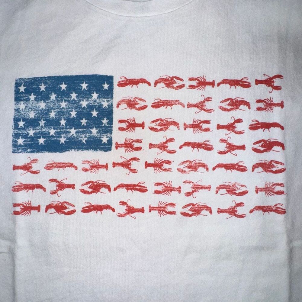 Brand new J.Crew Factory women's lobster flag graphic tee in 100% cotton size xs - Picture 2 of 7
